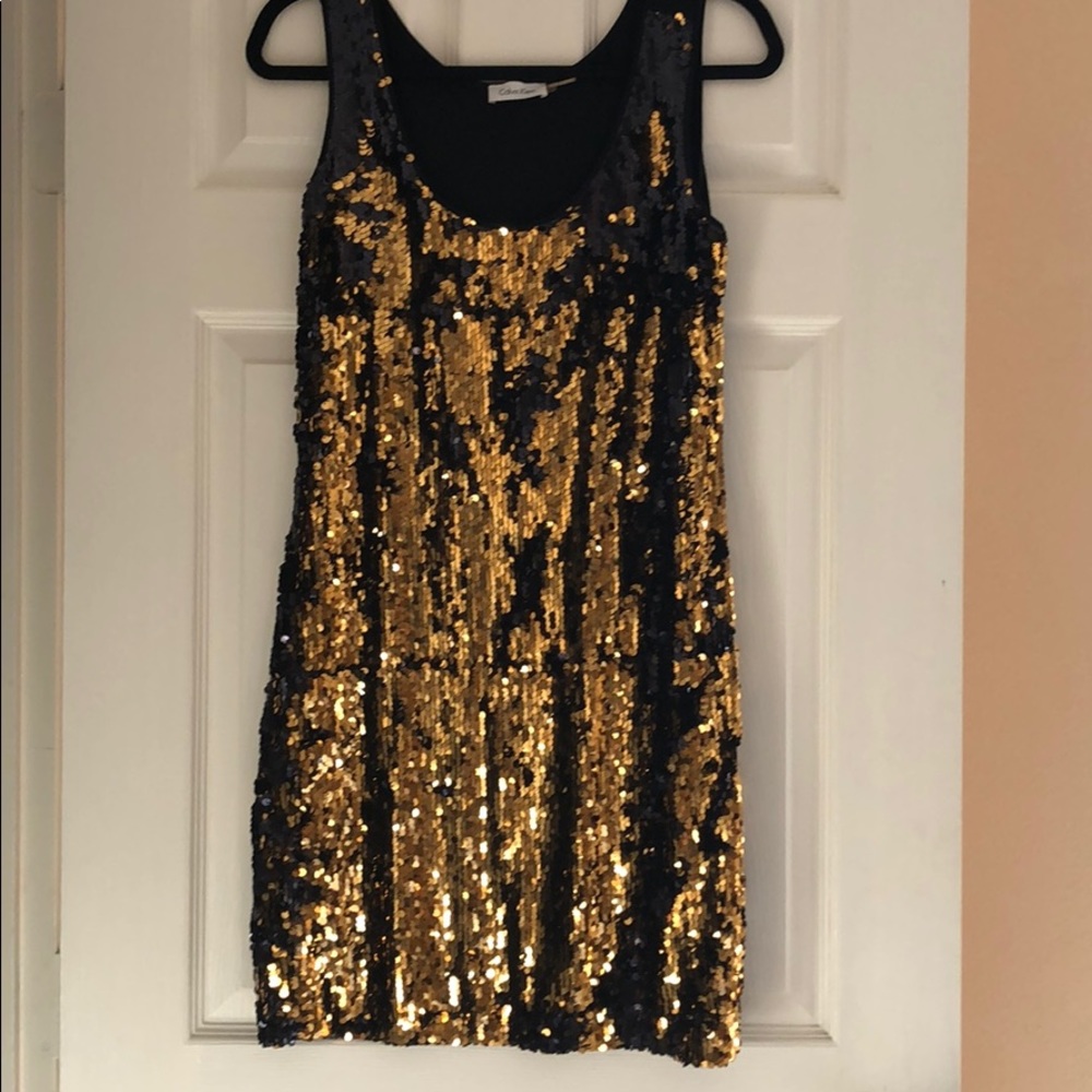 Calvin Klein Black & Gold Sequin Cocktail dress